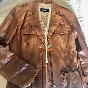 Turkish leather jacket/blazer. Honey-brown Size S